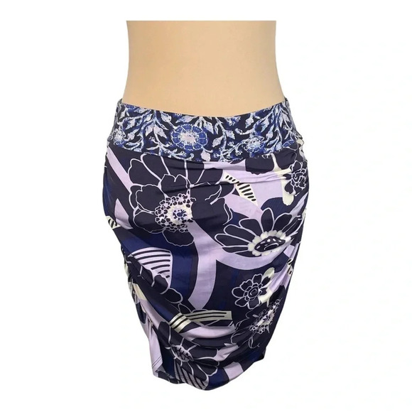 Free People She’s Something Else Purple Floral Mini Skirt Faux Wrap Small - Picture 6 of 13